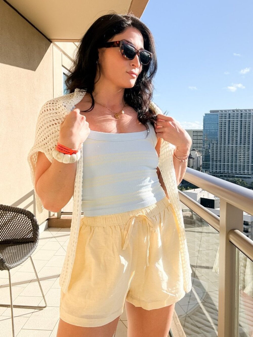 Women’s Blue Stripe Tank Top – Ribbed Fitted Summer Top